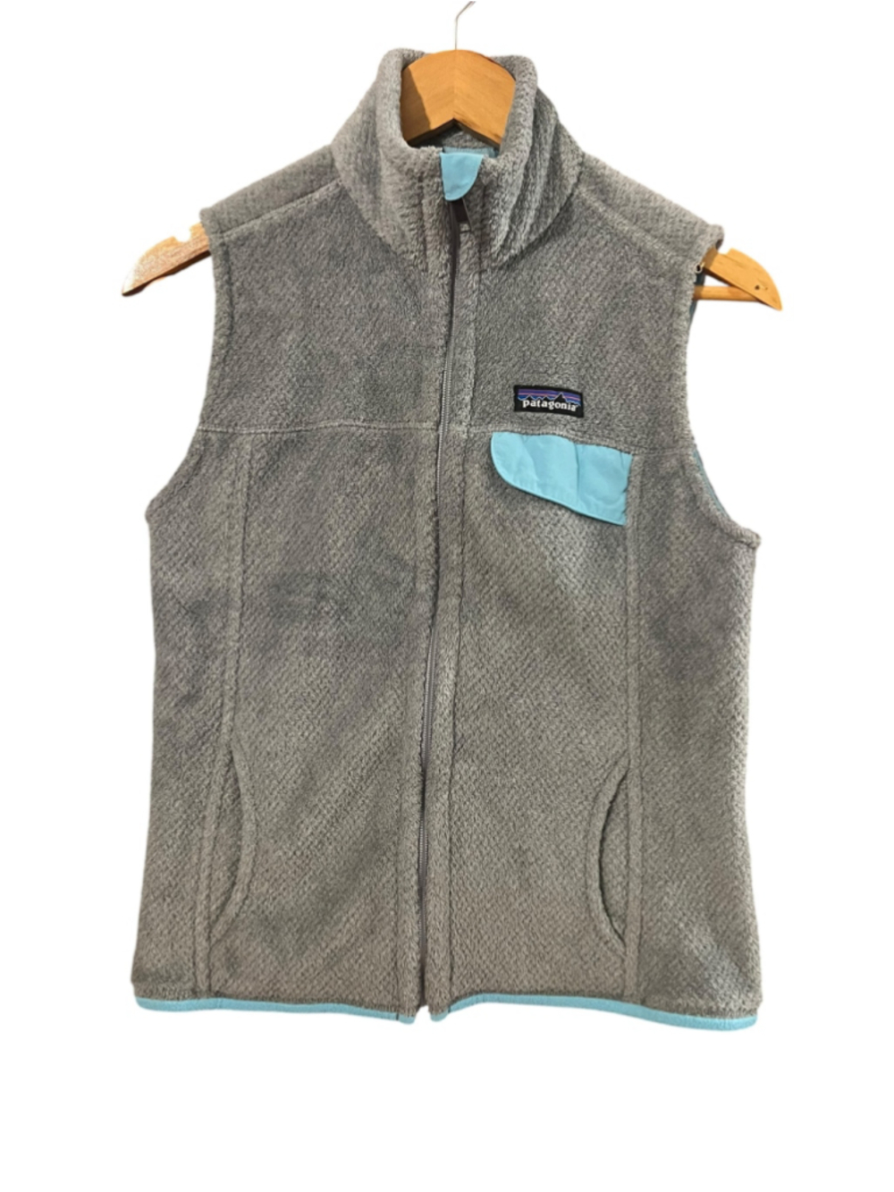 Patagonia Better Sweater Fleece Vest Gray Blue Womens Small Zip Up Hiking